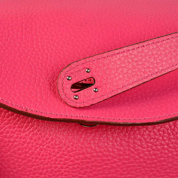 High Quality Replica Hermes Lindy 30CM Havanne Handbags 1057 Peach Leather Silver Hardware - Click Image to Close